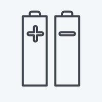 ikon batterier och kraft. relaterad till fotografi symbol. linje stil. enkel design redigerbar. enkel illustration vektor