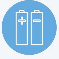 Icon-Batterien und Strom. im Zusammenhang mit Fotografie-Symbol. blaue augen stil. einfaches Design editierbar. einfache Abbildung vektor