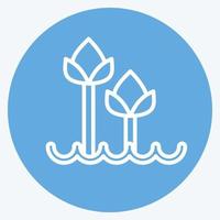 ikon tulpaner 2. relaterad till flora symbol. blå ögon stil. enkel illustration. växt. ek. blad. reste sig vektor