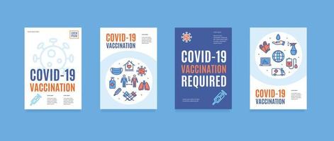 covid vaccination nödvändig affisch baner uppsättning. vektor