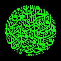 Arabische Kalligraphie Koran Sure al Furqan Vers 75, Übersetzung Sie werden für ihre Geduld mit einem hohen Platz belohnt und dort mit Respekt und Grüßen begrüßt. vektor