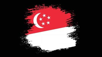 grunge textur singapore flagga bakgrund vektor