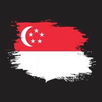 ny årgång stänk singapore flagga vektor