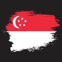 bunte handfarbe singapur grungy flag vektor