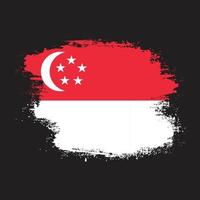 platt grunge textur abstrakt singapore flagga vektor