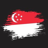 neue bunte Textur Singapur-Flaggenvektor vektor