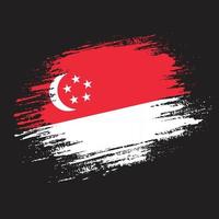 neuer singapur-handfarben-grunge-flaggenvektor vektor