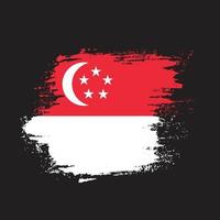 färgrik borsta effekt singapore flagga vektor