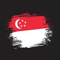 grunge textur bedrövad singapore flagga vektor