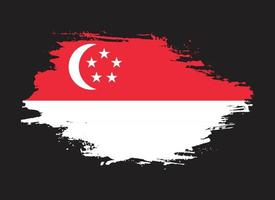 singapore bedrövad grunge flagga vektor