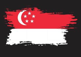 grunge textur urblekt singapore flagga vektor