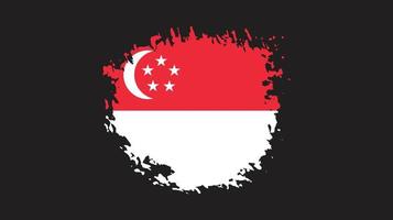 professioneller grafischer Singapur-Grunge-Textur-Flaggenvektor vektor