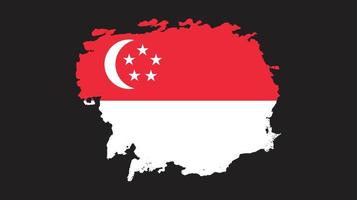 singapore grunge textur flagga vektor