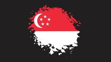 måla grunge borsta stroke singapore flagga vektor