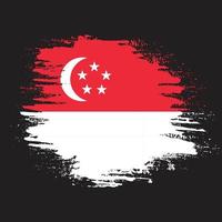 borsta stroke singapore flagga vektor för fri