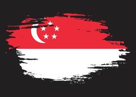 fri borsta stroke singapore flagga vektor bild
