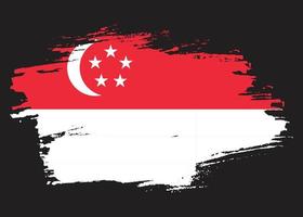 måla borsta stroke singapore flagga vektor