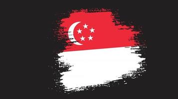 stänk borsta stroke singapore flagga vektor