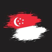 modern borsta stroke ram singapore flagga vektor