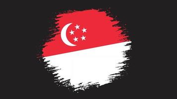 moderner Pinselstrichrahmen Singapur-Flaggenvektor vektor