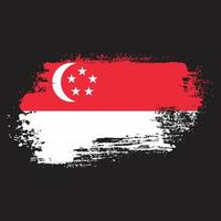 moderner Pinselstrichrahmen Singapur-Flaggenvektor vektor