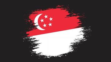 stänka ner borsta stroke singapore flagga vektor