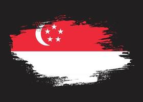 isolerat borsta stroke singapore flagga vektor
