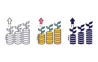Geldwachstum, Umsatzsymbol vektor