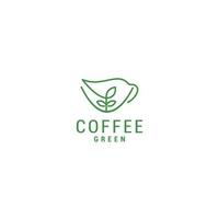 kaffeegrünes logo, das symbolvektor entwirft vektor