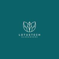 lotus tech logotyp desing ikon vektor