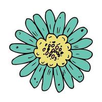 enkel blomma ClipArt. hand dragen blommig klotter. för skriva ut, webb, design, dekor, logotyp vektor