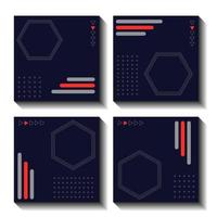 abstrakte quadratische Memphis-Vorlage mit Techno-Konzept vektor