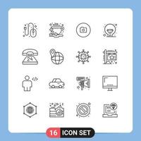 16 kreativ ikoner modern tecken och symboler av ring upp vår kamera får påsk redigerbar vektor design element