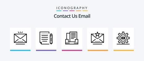 Symbolpaket für E-Mail-Linie 5 einschließlich E-Mail. Email. prüfen. Botschaft. Email. kreatives Symboldesign vektor