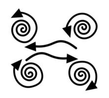 pil ikon uppsättning. pil spiral symbol. vektor illustration.