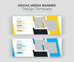 Facebook-Cover und Web-Banner-Design für digitales Marketing vektor