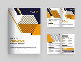 företags- bifold broschyr mall design vektor