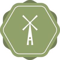 einzigartiges Windmühlen-Vektor-Glyphen-Symbol vektor
