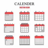 kalender ikon vektor mall uppsättning. stock vektor.