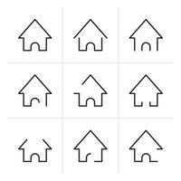 Home-Symbol. Adresssymbol. Liniendesign für das Web vektor