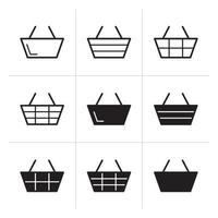 Einkaufswagen-Icon-Set. Web-Icon-Sammlung für Online-Shop, flaches Design. vektor