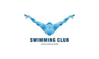 blå simning logotyp silhuett hav hav vatten Vinka logotyp vektor