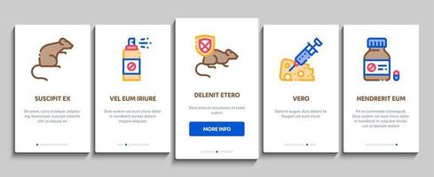 råtta skydda onboarding element ikoner uppsättning vektor