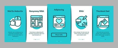 Webdesign-Entwicklungs-Onboarding-Elementikonen stellten Vektor ein