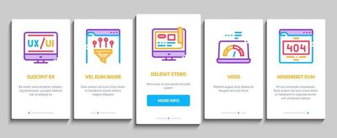 Webdesign-Entwicklungs-Onboarding-Elementikonen stellten Vektor ein