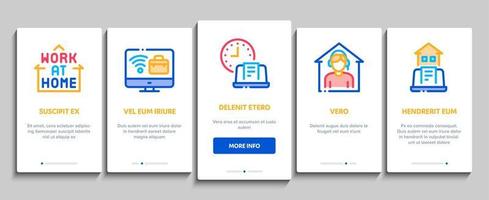Symbole für freiberufliche Onboarding-Elemente für Fernarbeit setzen Vektor