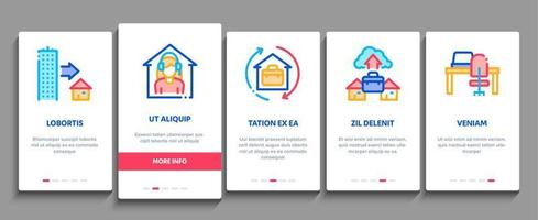 Symbole für freiberufliche Onboarding-Elemente für Fernarbeit setzen Vektor