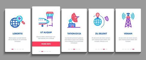 flugnavigationswerkzeug onboarding elemente symbole gesetzt vektor