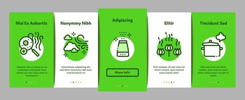 odör arom och lukt onboarding element ikoner uppsättning vektor