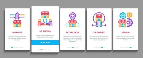 Franchise-Business-Onboarding-Elemente-Icons setzen Vektor